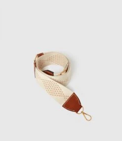 Webbing Strap White Sand And Cognac