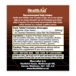 L-Arginine 500mg Tablets -Dietary Supplement Sales 802030 L Arginine 500mg side 2
