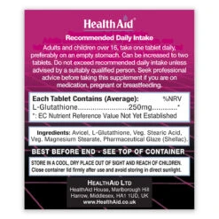 L-Glutathione 250mg Tablets 5 L-Glutathione 250mg Tablets -Dietary Supplement Sales 802080LGlutathione250mgside2