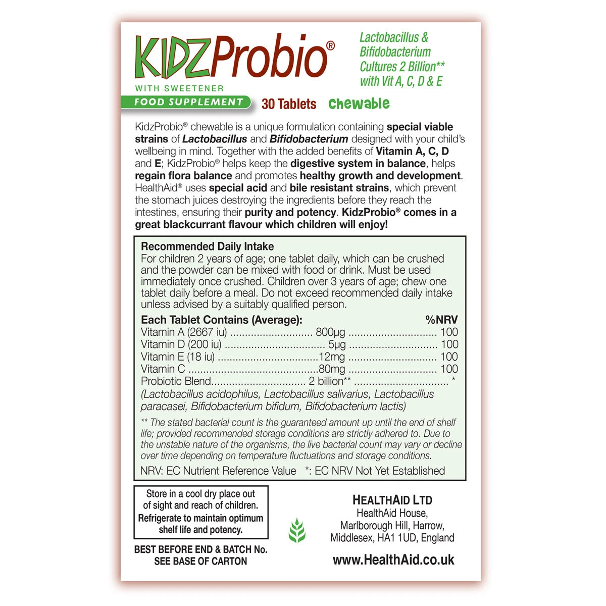 Kidz Probio (2 Billion) Tablets 2 Kidz Probio (2 Billion) Tablets - Image 2