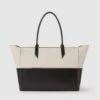 Incognito Small Cabas Linen With Apple Leather Black