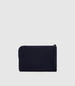 Wristlet Clutch Nubuck Navy