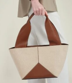 Market Small Natural Linen With Buffalo Cognac -Dietary Supplement Sales MKSM01007 Market Small Linen Buffalo Natural Cognac 16