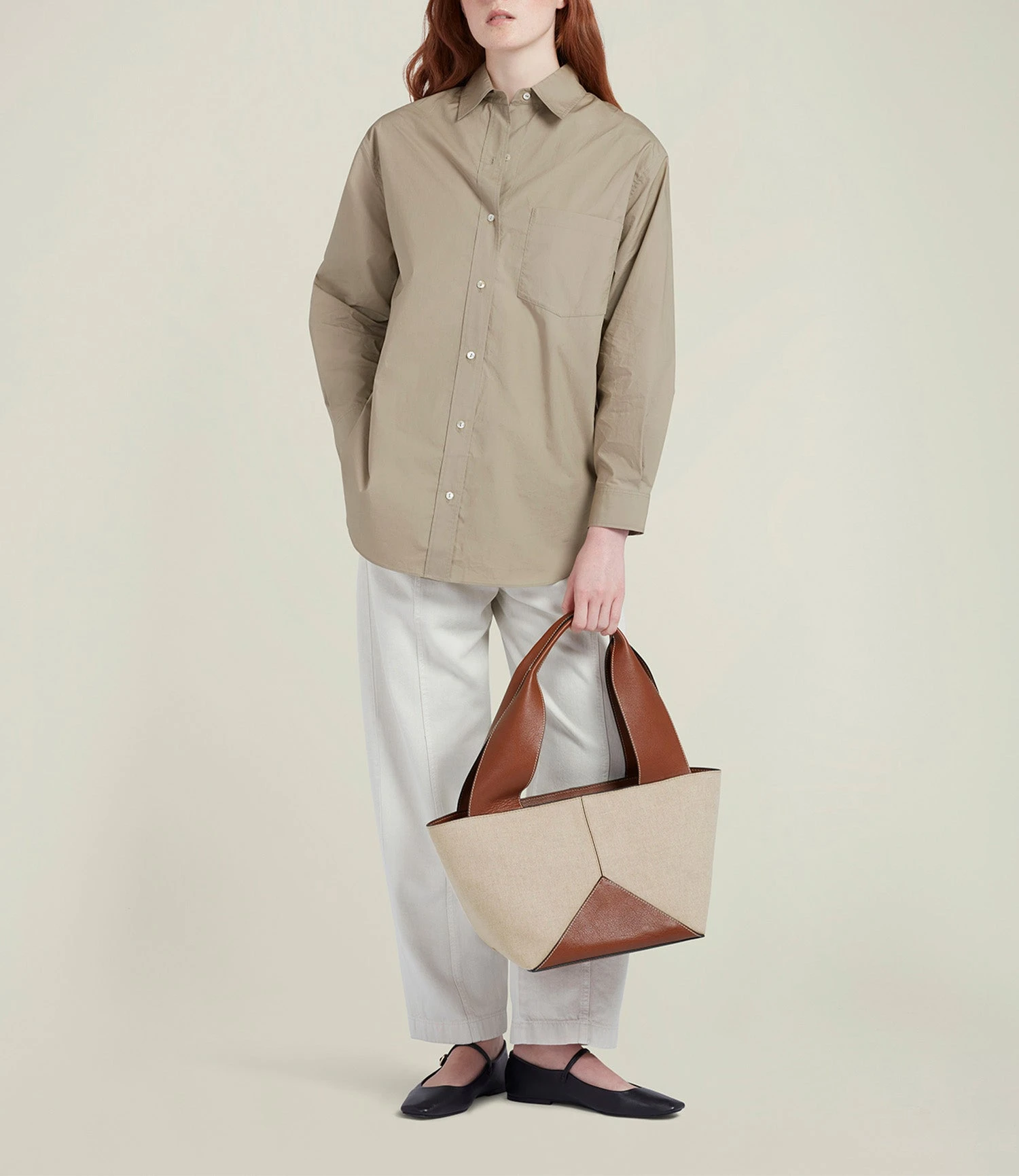 Market Small Natural Linen With Buffalo Cognac - Image 4